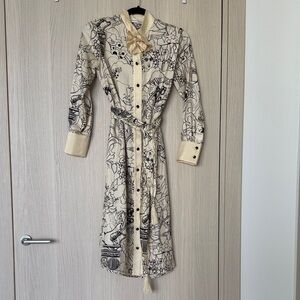 Zimmermann 100% silk midi dress 0P | rare unique piece, quiet luxury, old money